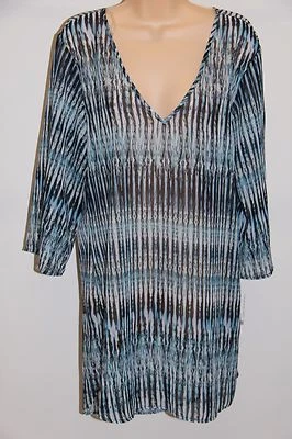 全新 Bar III 泳装比基尼遮盖迷你礼服束腰外衣 XS 码靛蓝 — 第 1/4 张图片