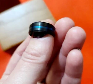 Silver BLK Copper Band RING Sz 7 Choose 1. Stone Or No Crystal Band. - Picture 1 of 16