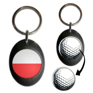 Poland Flag Golf Ball Marker Key Ring (43mm x 33mm) - Picture 1 of 12