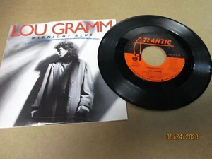 Oldstock Nm /Mt Lou gramm midnight blue rare sleeve 7” Atlantic records" 45w/PS - Picture 1 of 2
