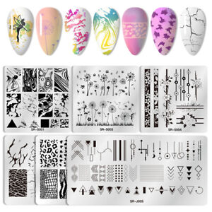 6Pcs/set Nail Stamping Plates Geometry Flower Image Pattern Template Tool Kit