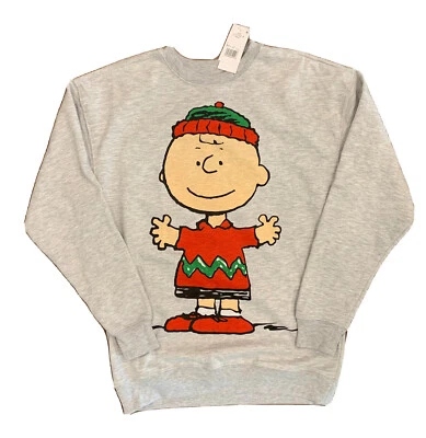 Peanuts Charlie Brown Christmas Sweater Women Small Graphic Print Sweatshirt - Image 1 of 4