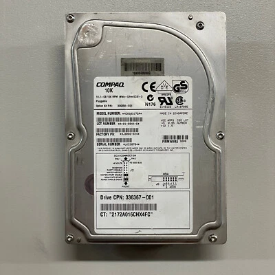 Compaq 18.2GB 3.5" Ultra SCSI-3 HDD 10K RPM 8MB Cache HC0183172A 9J9006-024 - Image 1 of 4