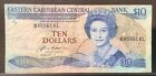 1985 EASTERN CARIBBEAN PAPER MONEY - 10 DOLLARS BANKNOTE!