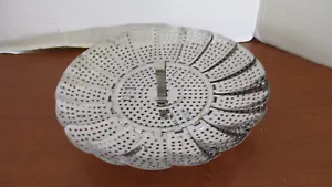 CESTA COLADORA VAPORERA VEGETAL PLEGABLE METAL VINTAGE (cr) - Imagen 1 de 3