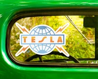 2 TESLA BAND DECALs Sticker Bogo For Car Window Bumper Laptop Jeep Free Shipping