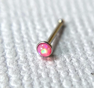 Juego de 1 pieza de ópalo anillo nariz hueso 316L acero quirúrgico joyería corporal Foto 1 de 4