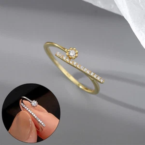 Anello aperto personalità flash diamante geometrico moda donna festa 2024 nuovo - Foto 1 di 13