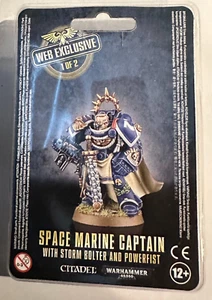 Warhammer 40k web exclusive space marine captain 1 of 2 storm bolter powerfist - Picture 1 of 2