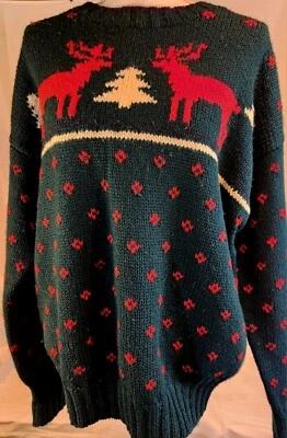 100% Lana Vintage Pesado Kenneth Gordon Navidad Grande  Foto 1 de 4