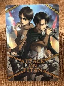 Tarjeta de oblea Attack on Titan Eren Levi No. 22 Colección de juguetes de personajes 2014 Japón - Imagen 1 de 12