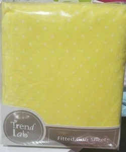 Trend Lab Nursery Fitted Crib Sheet (Shee Mini Dot - Yellow) **New in Package** - Picture 1 of 1
