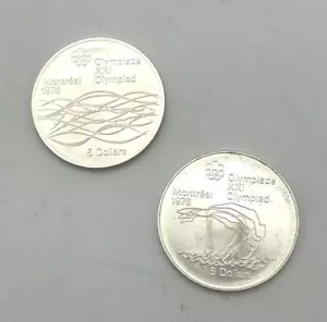 1976 Canada RCM 5 Dollar Silver 1976 Montreal Olympic Games x2 - Picture 1 of 2