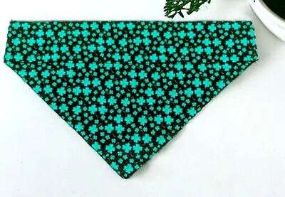 St Patrick's Day Dog Bandana Over the Collar Shamrocks Slide on Bandanna Scarf - Image 1 of 3