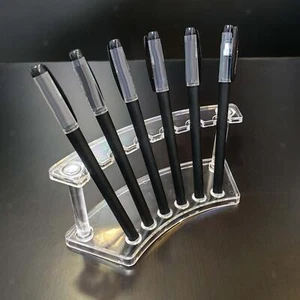 Acrylic Pen Holder Trendy Cosmetic Brushes Rack for Stores Apartment Workspace - Picture 1 of 6