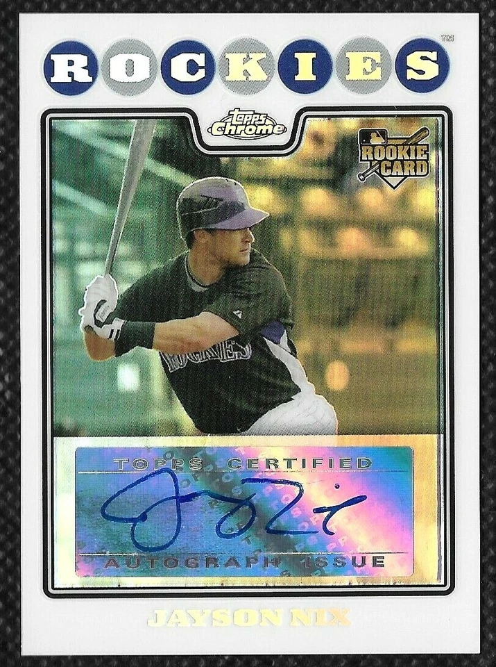 Jayson Nix 2008 Topps Chrome Rookie Autograph Refractor #236 /500 Rockies Insert - Image 1 of 1