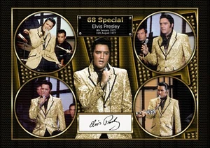 Elvis Presley 68 Gold - A4 Signed Photo - Exclusive at Mash Designs - Picture 1 of 7