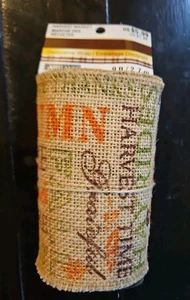 Harvest Market Decorative Wrap: Burlap Autumn Turkey Pumpkin 9 Feet X 5 Inches - Picture 1 of 2