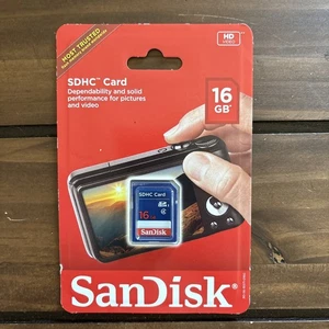 SANDISK SDHC CARD-16 GB HD Video ~ Memory Card Storage Sealed New! SD Card - Picture 1 of 2
