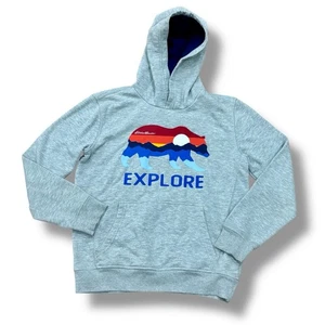 Eddie Bauer Kinder Jungen Gr. M (10-12) grau Baumwolle Sweatshirt Bär Logo Explore - Bild 1 von 5
