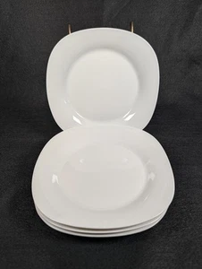 Set 4 piatti antipasti o pane bianchi quadrati 6" in porcellana cassa e botte - Foto 1 di 6