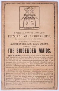 Folleto c. 1850 para gemelos siameses 'The Biddenden Maids', folclore inglés, Kent - Imagen 1 de 1