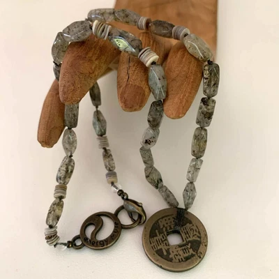 Energy Muse Exquisite "LUCK" Coin Necklace 16" "PROSPERITY - LUCK - PROTECTION" - Image 1 of 4