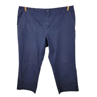 Venezia Pants Capris Cropped Classic Fit Straight Leg Plus 20W 20 Navy Blue - Image 1 of 4