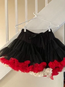 Angel's Face kids girls ballerina skirt Tutu party skirt 4-6 black-red/cream VGC - Picture 1 of 5