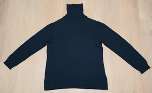 Vtg 90s KORS Michael Kors Italy Open Knit Stretch Navy Turtleneck Sweater M - Picture 1 of 10