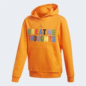 Pharrell Williams for Adidas Hoodie BREATHE THOUGHTS Orange Sweatshirt Youth L - Picture 1 of 10