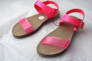 Sandalias Madden Girl Polli para mujer 5M con hebilla de jalea brillante resaltador rosa - Imagen 1 de 9