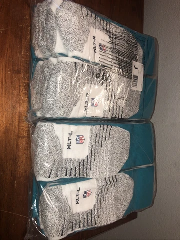 Nike NFL On Field Socks White Brand New Size XLT Miami Dolphin Team Issue 1 Pair Cover