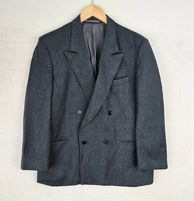 CHAQUETA BLAZER DE LANA ANGELO LITRICO C&A VINTAGE GRIS 42S DOBLE BOTONADURA Foto 1 de 4