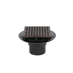 Round Black ABS Shower Drain with 4-3/16 in. Square Screw-In Oil Rubbed Bronze D - Picture 1 of 12