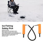 Ice Fishing Safety Pick Stainless Steel Orange Retractable Ice Awls For Outd .G