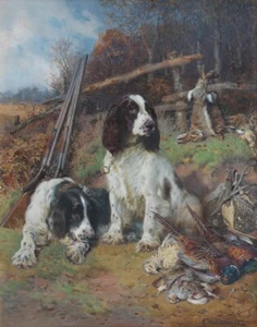 William Woodhouse Spaniels With The Day's Bag Canvas Print 16 x 20 - Picture 1 of 4