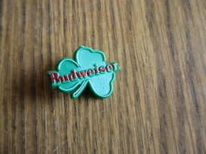BUDWEISER GREEN ST PATRICKS DAY PIN CLOVER - Picture 1 of 2