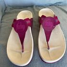 Fitflop ladies UK 8 pink patent white post sandals With Wobbleboard Technology