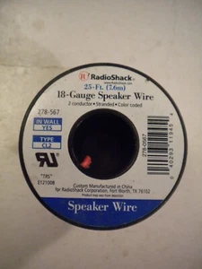 Radio Shack 278-567 25-Ft Roll of 18-Gauge In Wall Speaker Wire New Sealed - Picture 1 of 2