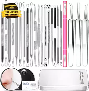 2024 Professional Pimple Popper Tool Kit 22 PCS Blackhead Remover Tools for Acne - Picture 1 of 7