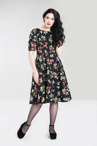 Hell Bunny Cherie 50s Dress Cherries Cherry PinUp Rockabilly X-Small to X-Large - Picture 1 of 8