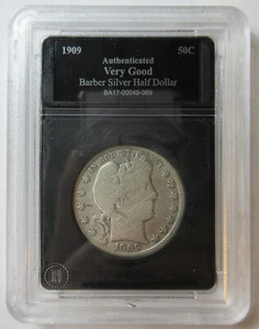 Medio barbero de plata 1909-S (#98J) - Imagen 1 de 3