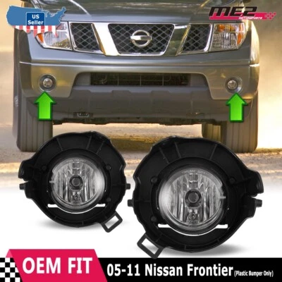 Fog Lights Clear For Nissan Frontier 2005-2008 2009 Driving Bumper Left + Right - Изображение 1 из 4