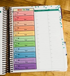 (SHORT) Bills to Pay Rainbow Two Sided Dashboard for use w Erin Condren Planner~ - Picture 1 of 3