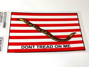DONT TREAD ON ME Window Decal 5 3/8" X 3 3/8" RED & WHITE - Picture 1 of 3