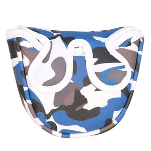 Blue Camouflage Golf Mallet Center Shaft Putter Head Cover with Magnetic Closure - Picture 1 of 3