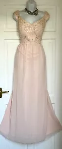 QUIZ BEADED EMBROIDERED MAXI EVENING OCCASION PARTY DRESS SIZE 20 - Picture 1 of 7