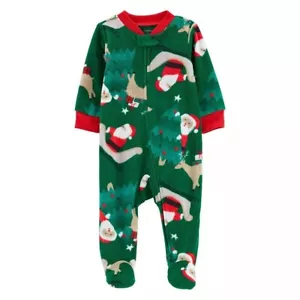 Baby Boy/Girl Carters Christmas Santa Fleece Sleeper 1pc Pajamas Size: NewBorn - Picture 1 of 6