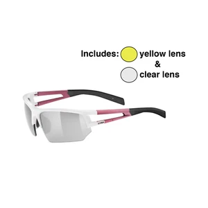 Uvex Sportstyle 110 Interchangeable Lens Glasses Set Pink/White - 2 Spare Lenses - Picture 1 of 2